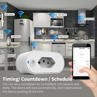 Prise intelligente SIXWGH Tuya WiFi Zigbee Brésil 16A avec minuterie, compatible avec l'application SmartLife, Google Home, Alexa SDK, moniteur de consommation d'énergie