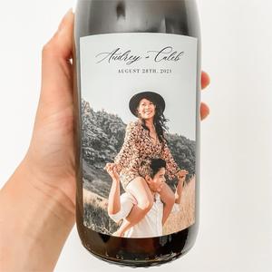 Étiquette de bouteille de vin avec Photo <span class=keywords><strong>personnalisée</strong></span>, impression d'étiquettes autocollantes pour fête d'<span class=keywords><strong>anniversaire</strong></span> et mariage - Product Image 1