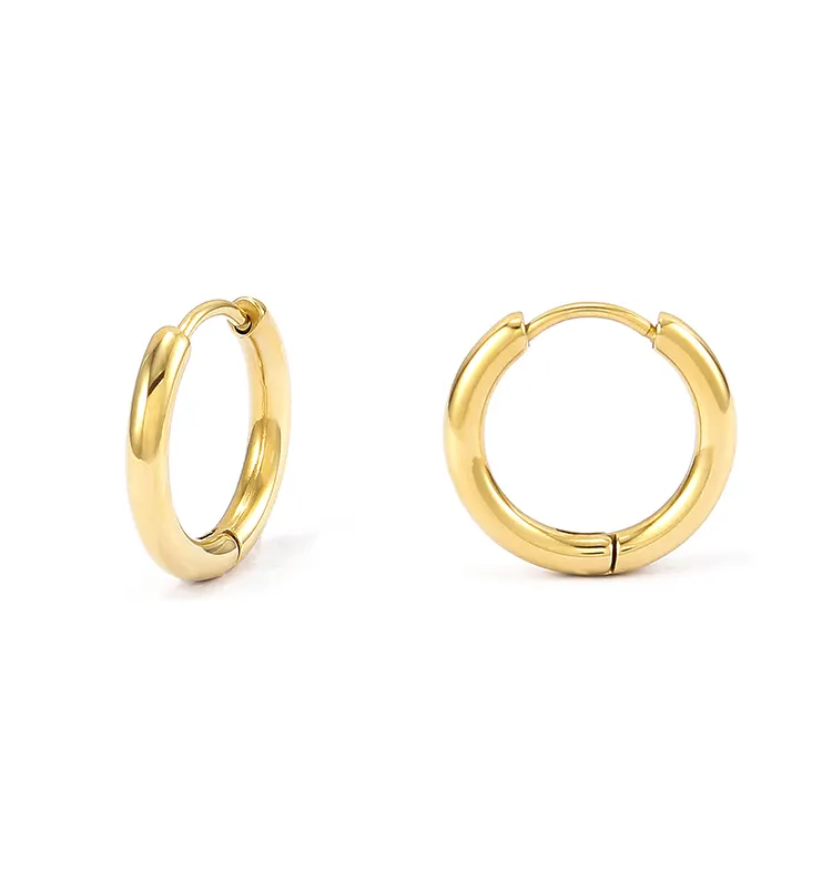 2023 China Manufacturer Supplier Wholesale Stainless Steel 18K Gold Plated Fashion Ladies Hoop Earrings