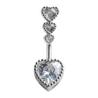 Bijou de nombril en acier inoxydable en alliage de titane F136 avec 4 zircons, barre épaisse, style punk, vent européen américain