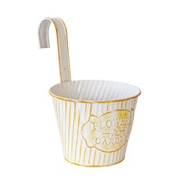 Petit pot de fleurs suspendu en fer forgé rétro vieilli, motif lettres, pour plantes succulentes de balcon, respirant