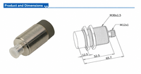 Capteur de proximité inductif Domenzi M30 30 mm sans montage encastré, détection entièrement métallique, PNP NO, IP67, pour équipement d'automatisation