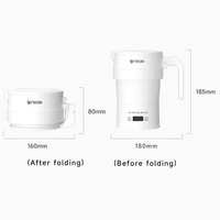 Ketel Listrik Portabel Lipat & Dapat Dilipat dengan Fungsi Menjaga Kehangatan untuk Penggunaan di Luar Ruangan & Hotel Ketel Air Panas 700ML.