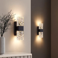 Lampe murale en verre de luxe au design élégant, motif aquatique, pour chambre à coucher, lampe murale en cristal pour fond de salon chaleureux