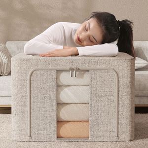 24L <b>Large</b> Foldable Closet Storage Canvas Underbed Multipurpose Fabric Bed Sheet Organizer Clothes Storage Bags for Bedding - Product Image 3
