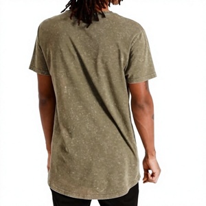 Camiseta Casual de Manga Corta para Hombre, Color Verde Oliva Sólido, Cuello Redondo, Corte Regular, 100% Algodón Jersey, Lavado Ácido, Ecológica - Product Image 3