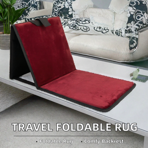 Tapis de prière islamique musulman Sajadah tapis de méditation pliable de voyage poche arrière lavable en machine polyester - Product Image 2