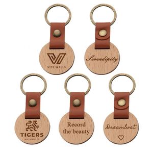 Porte-clés en bois personnalisables - Supports vierges à graver en gros pour loisirs créatifs, fournitures de porte-clés et étiquettes non finis - Product Image 2