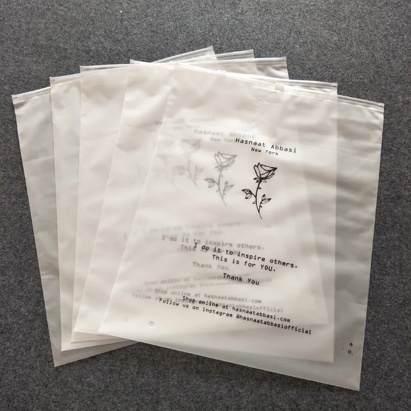 Bolsas de polietileno recicladas, bolsas de polietileno con cremallera superior, embalaje personalizado para embalaje de ropa