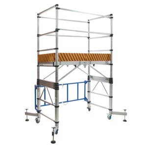Échafaudage mobile télescopique en aluminium de style industriel Deliladder avec roues, plateforme d'échafaudage pratique pour la construction - Product Image 4