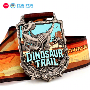 Medallas de Maratón Personalizadas de Aleación de Zinc Duraderas de Fábrica, Cintas de Alta Calidad, Medalla de Correr con Rompecabezas, Logotipo Personalizado, Esmalte 3D UV - Product Image 1