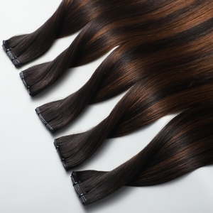 Chất lượng tay gắn Thiên Tài sợi ngang lượn sóng lớp biểu bì phù hợp phần mở rộng tóc đôi rút ra thẳng <span class=keywords><strong>Remy</strong></span> 100% con người Brazil tóc balayage - Product Image 5