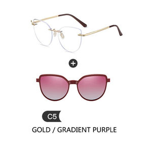 Gafas de Sol Magnéticas Polarizadas con Clip 7104 de Alta Calidad, Montura de <span class=keywords><strong>Acero</strong></span> Inoxidable sin Aro TR90 1 en 1 - Product Image 2