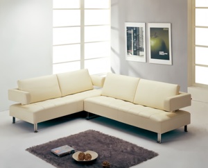 Sofá de 2 Plazas de Cuero Blanco de Lujo Moderno al por Mayor, Asiento Profundo de Alta Densidad, Muebles para Sala de Estar y Hogar - Product Image 2