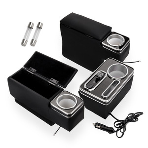 Boîte d'accoudoir de voiture avec porte-gobelet et rangement pour Toyota Hiace série 200, pièces de modification de console centrale en cuir - Product Image 1