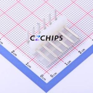 HC-3.96-6A6W-G Wire-to-Board Pin Header Bent Lead Through Hole,P=3.96mm Connector 1x6P 3.96mm Right Angle Insert CH - Product Image 1