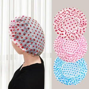 Shower Cap Waterproof Thickened PVC Polka Dot Adult Women's Shower Head Cover For Bathing And Kitchen Use - Product Image 1