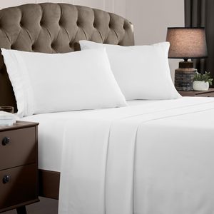 Eco Friendly 100% <strong>Bamboo</strong> Fiber 4-in-1 Bedding Set, Breathable Soft Fitted <strong>Sheet</strong> Flat <strong>Sheet</strong> Pillow Covers for <strong>UK</strong> Sizes - Product Image 2