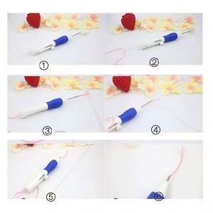 Ensemble de stylos à broder DIY tendance, aiguilles à tricoter, outil, aiguille à poinçon interchangeable fantaisie, pratique, en plastique ABS - Product Image 4