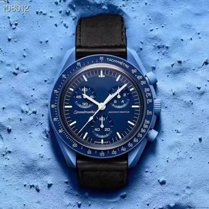 Orologio al Quarzo <span class=keywords><strong>di</strong></span> Lusso Cronografo a Sei Lancette con Quadrante Acrilico Luminescente Diametro 42mm per Uomo e Donna - <span class=keywords><strong>Programma</strong></span> Nordich Moon Mercury VSF - Product Image 1