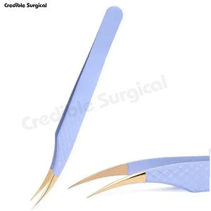 Pinzas para extensiones de pestañas de alta calidad, accesorios con logotipo personalizado de acero inoxidable, herramienta, pinzas para pestañas - Product Image 3