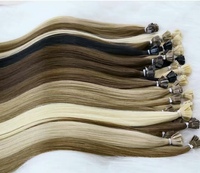 Extensions de cheveux vierges Remy à prix de gros, pointe plate en kératine italienne, pré-collées, double épaisseur, pour salon