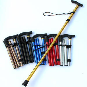 Bastón de Senderismo Plegable de Aleación de Aluminio de Fábrica, 4 Secciones, Telescópico, Portátil, con Punta de Goma, Multicolor - Product Image 1