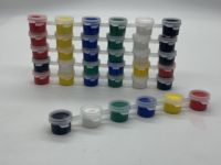 Ensemble de peinture acrylique 6 couleurs de haute qualité pour l'art de fenêtre de bricolage pour papier sur toile capacité de 3ml prix bas tous types de projets de peinture