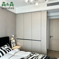 Luxuriöser Moderner Kleiderschrank aus Massivholz & Melamin mit Platzsparendem Design für Schlafzimmer, Große Aufbewahrungskapazität