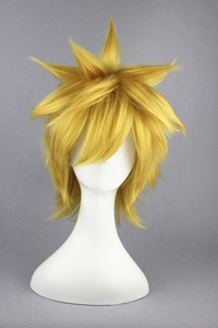 Parrucca <span class=keywords><strong>Uzumaki</strong></span> bionda corta diritta di alta qualità 35cm Cosplay parrucche sintetiche per capelli Cosplay resistenti al calore per feste Anime - Product Image 3