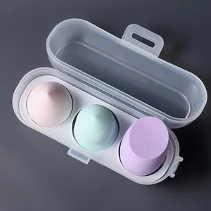 Juego de esponjas de maquillaje extragrandes OEM, aplicador cosmético sin látex, estuche de esponja de maquillaje de belleza, licuadora con caja de embalaje