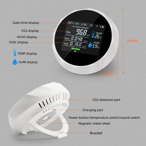 Monitor de Aire Inteligente Bluetooth, Medidor de TVOC, <span class=keywords><strong>HCHO</strong></span> y CO2, Probador de Calidad del Gas, Detector de Humedad y Temperatura USB con Control por Aplicación - Product Image 3