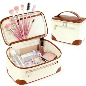 Bolsa de <span class=keywords><strong>Maquillaje</strong></span> Azul, Organizador de <span class=keywords><strong>Maquillaje</strong></span> de Viaje, <span class=keywords><strong>Estuche</strong></span> <span class=keywords><strong>para</strong></span> Brochas de Cosméticos <span class=keywords><strong>para</strong></span> Mujer en Cuero Vegano Ecológico - Product Image 2