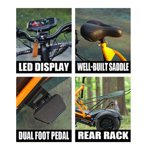 สกู๊ตเตอร์ไฟฟ้าพับได้ราคาประหยัด 3 ล้อ พร้อมแบตเตอรี่ลิเธียมถอดได้ มอเตอร์ 1000 วัตต์ สำหรับการเดินทางระยะสั้น - Product Image 4