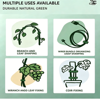 Sangle auto-agrippante double face en polyester vert, attache réglable et réutilisable pour plantes grimpantes et fixation de guirlandes florales