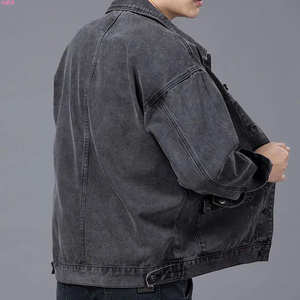 Giacca <span class=keywords><strong>in</strong></span> Denim Personalizzata di Alta Gamma per <span class=keywords><strong>Uomo</strong></span>, Stile Baggy Multi-Tasca, Trendy e Alla Moda, Taglia Grande, Casual con Risvolto - Product Image 6