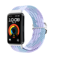 Bracelet de montre en nylon tissé sport avec boucle coulissante, compatible avec les bracelets intelligents Huawei Band8 Band9 Band10 NFC