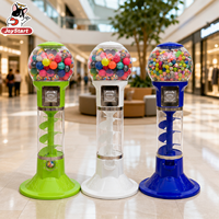 Máquina expendedora de chicles mecánica sin baterías con ranura para monedas, para cápsulas de 32-50 mm, material ABS, uso en centros comerciales en inglés.