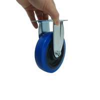 Roue pivotante robuste de 100mm Roulettes et roues TPR bleues Roulette pivotante