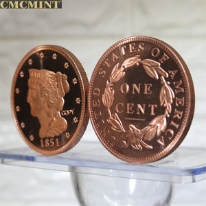 铜金银硬币1盎司.999纯铜编发1美分圆形硬币 - Product Image 6