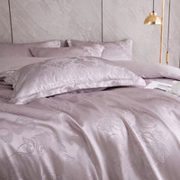 Parure de lit en soie de mûrier 4 pièces, douce et lisse, pour la maison et l'hôtel