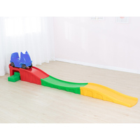 Toboggan en plastique pour enfants à trois niveaux avec voiture jouet, jeu de montagnes russes pour intérieur et extérieur