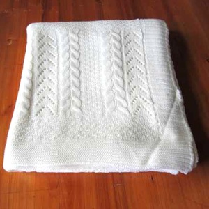 50CF95 100% Coton 100% acrylique 100% laine mohair chunky câble tricoté Couverture avec fausse <span class=keywords><strong>fourrure</strong></span> - Product Image 1