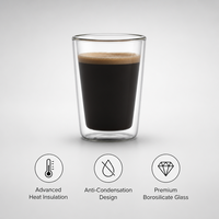 Gobelet à café en verre borosilicate à double paroi fait main, verre transparent, tasse à thé au lait
