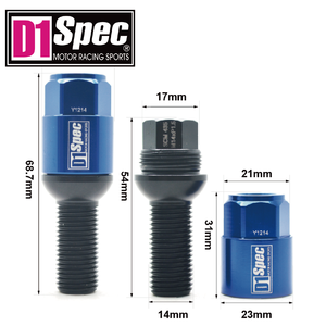 Pernos de Rueda de Aluminio Azul, Dos en Uno, Especificación Europea Extendida, Alta Resistencia, para BMW/BENZ, 14x1.5 M14x1.25 - Product Image 3