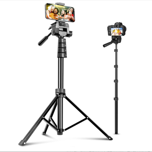 Portable Cell Phone Tripod 1.8m Aluminium Alloy Detachable and Extendable Selfie Stick Tripod  with 360 Rotatable Pan Head