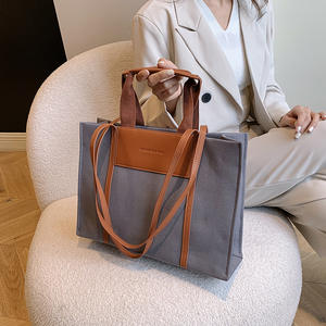 2025新款时尚帆布手提袋批发大容量彩色阻挡肩包时尚跨界款式 - Product Image 4