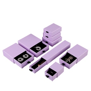 Wholesale Custom Design Rigid Paperboard Jewelry Packaging Sliding Drawer Gift Paper Jewelry <b>Box</b> for Earrings Rings Watch - Product Image 1