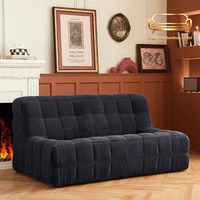 Canapé deux places en velours côtelé, style vintage, avec rembourrage en éponge compressée sous vide, pour salon et petit appartement, idéal pour la détente