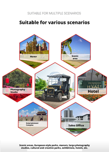 Vehículo Eléctrico Premium Vintage de 4 Ruedas para Turismo, 5 Pasajeros, Estructura de Acero, para Uso en Parques y Clubes - Product Image 4